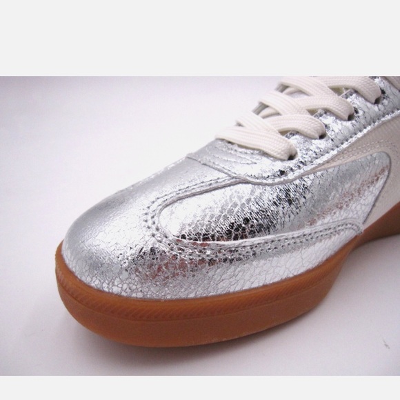 Nicole Miller Breanne Distressed Silver Sneakers    New without box - Picture 5 of 7